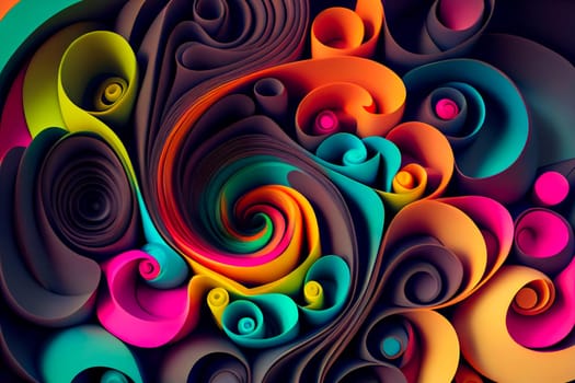 Colorful wallpaper background. Multicolored swirl. Generative AI.