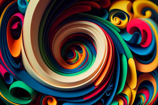 Colorful wallpaper background. Multicolored swirl. Generative AI.