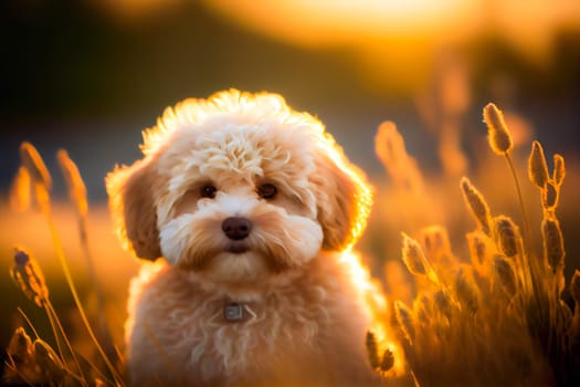 Portrait Of Maltipoo.  Generative AI.