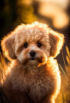 Portrait Of Maltipoo.  Generative AI.