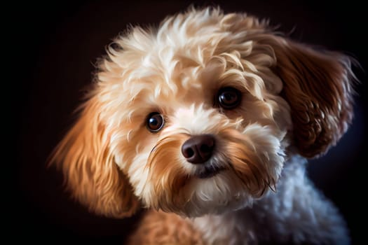 Portrait Of Maltipoo.  Generative AI.