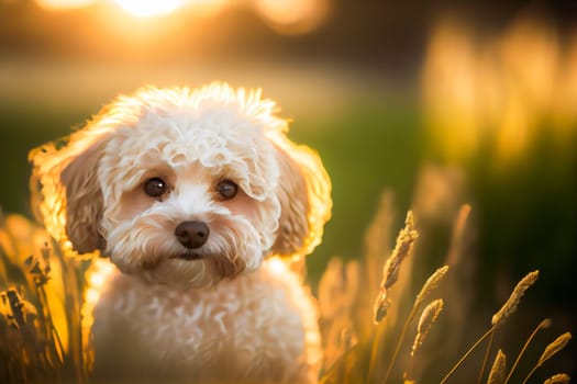Portrait Of Maltipoo.  Generative AI.