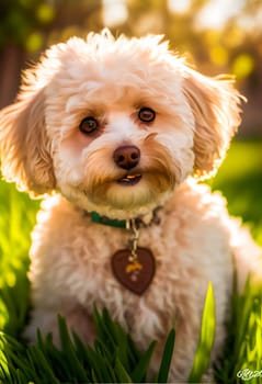 Portrait Of Maltipoo.  Generative AI.