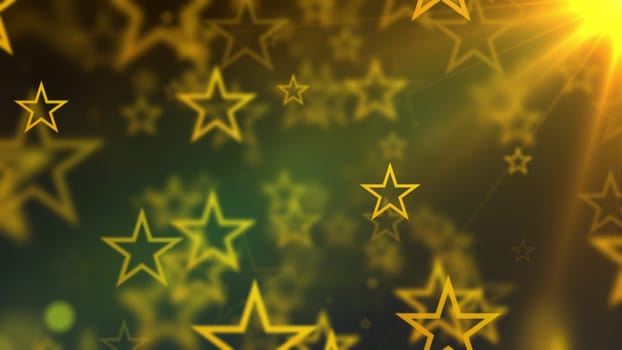 Golden stars. Computer generated 3d render
