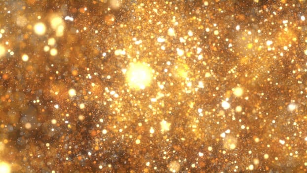 Gold embers particles. Computer generated 3d render