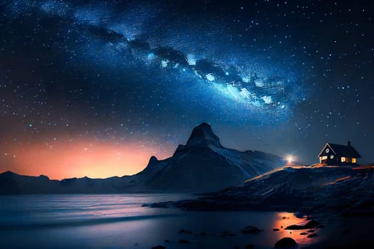 Starry night sky.  Generative AI.