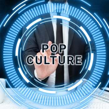 Conceptual display Pop Culture, Conceptual photo describes the lifestyle and tastes of the majority of mostly younger people