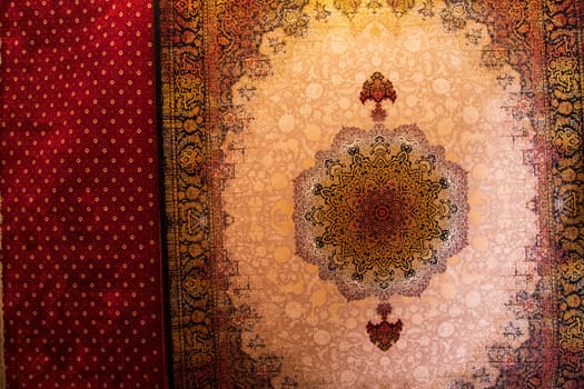 Vintage background with oriental ornaments on the wall
