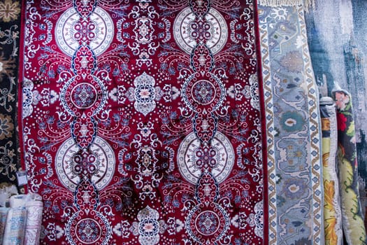 Carpets on sale in a shop in the old city of Jerusalem