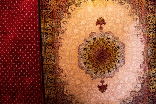 Vintage background with oriental ornaments on the wall