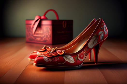 Fashionable High Heels. Fashion women's shoes. Shopping concept.  Generative AI.