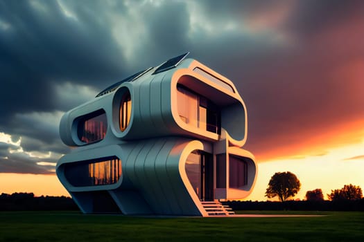 Futuristic House.  Generative AI.