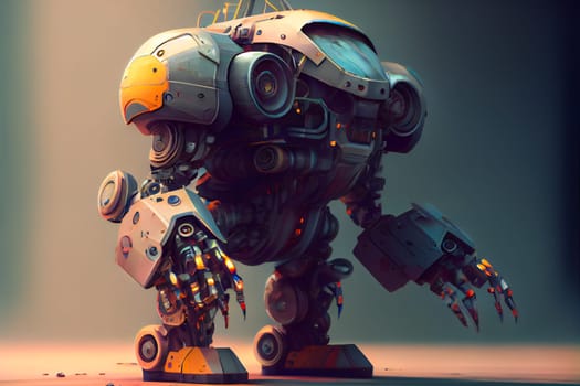 Futuristic Robot Soldier.  Military robot.  Generative AI.