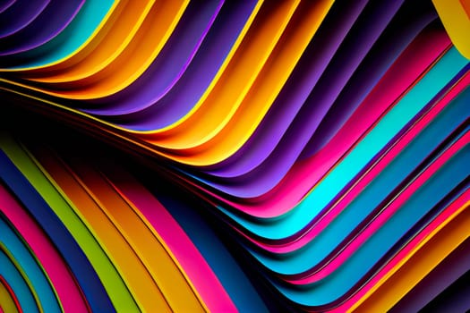 Abstract Art of Colorful Geometric Lines.  Generative AI.