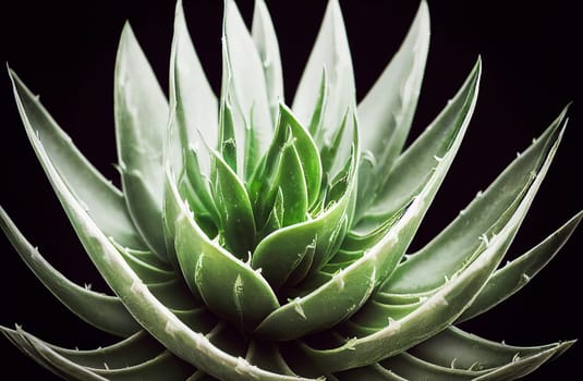 Aloe vera on a black background