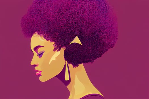 Illustrative image of a woman with a beautiful afro hairstyle