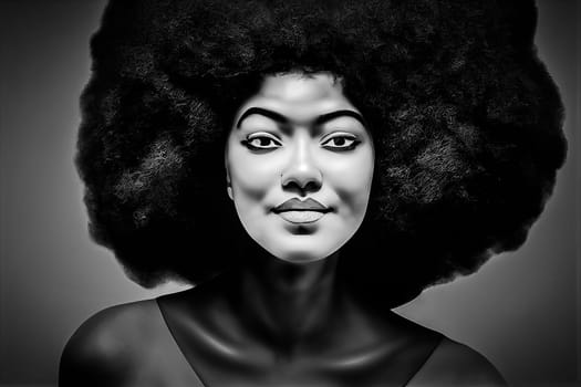 Illustrative image of a woman with a beautiful afro hairstyle