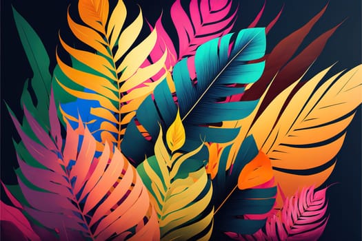 Abstract tropical leaf colourful background.