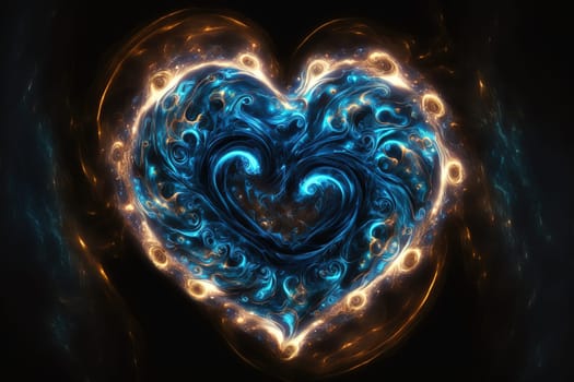 Ethereal, spiritual heart with mysterious blue energy swirling inside, Generative AI, is not based on any original image, character or person.