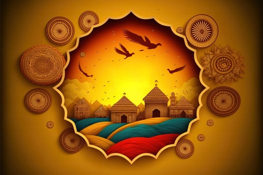 Happy makar sankranti holiday india festival background.