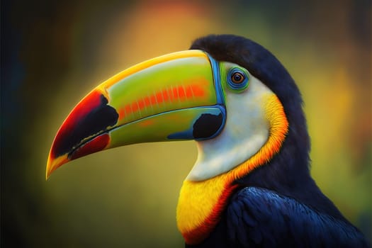 Portrait of a tropical toucan bird