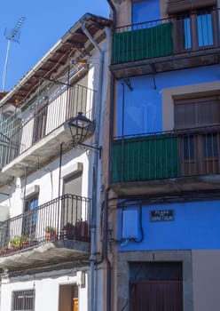 Hoyos, beautiful little town in Sierra de Gata, Caceres, Extremadura, Spain. Gabriel y Galan Square