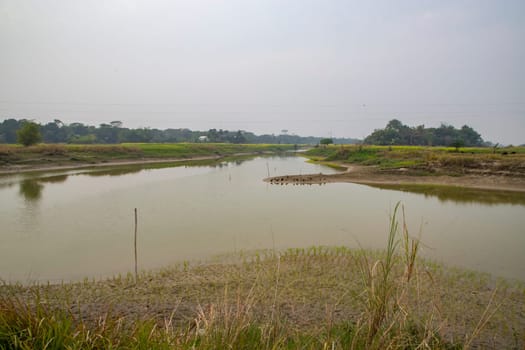 Beautiful landscape view of Padma river in Bangladesh