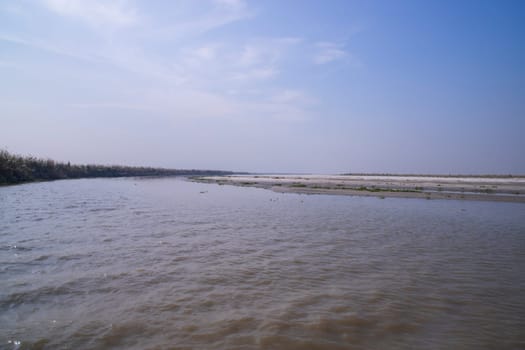 Beautiful landscape view of Padma river or Island in Bangladesh