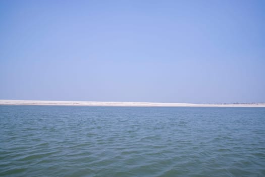 Padma River Bluewater and sand island with blue sky  beautiful  landscape view