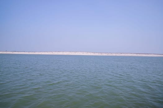 Padma River Bluewater and sand island with blue sky  beautiful  landscape view