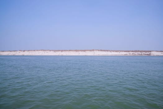 Padma River Bluewater and sand island with blue sky  beautiful  landscape view