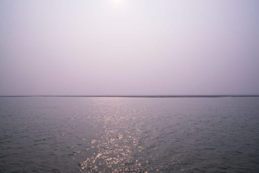 Padma River Bluewater and sand island with blue sky  beautiful  landscape view