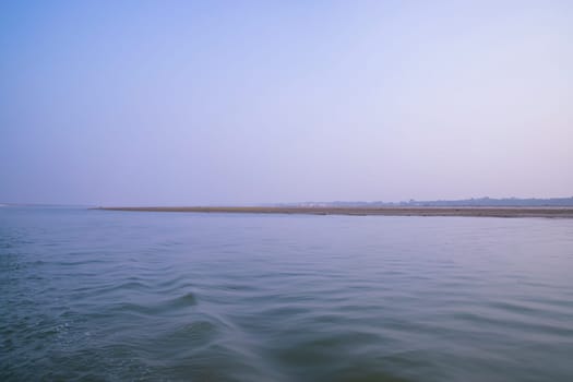Padma River Bluewater and sand island with blue sky  beautiful  landscape view