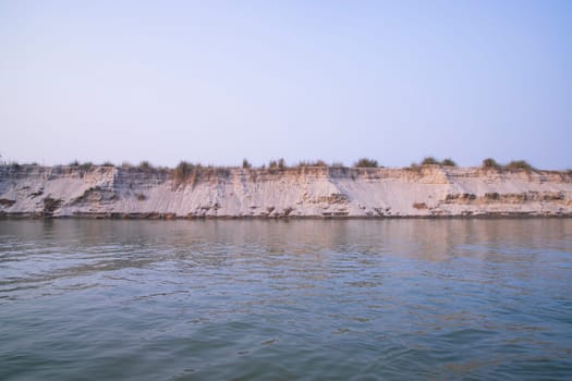 Padma River Bluewater and sand island with blue sky  beautiful  landscape view