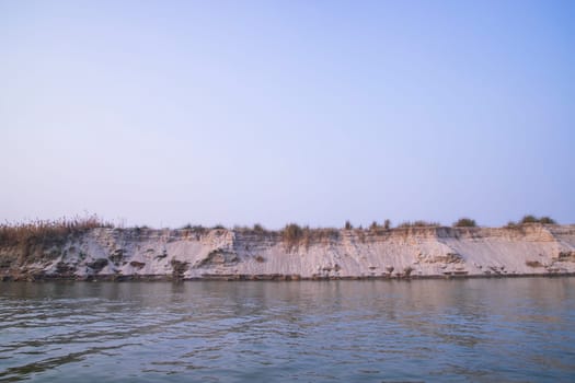 Padma River Bluewater and sand island with blue sky  beautiful  landscape view