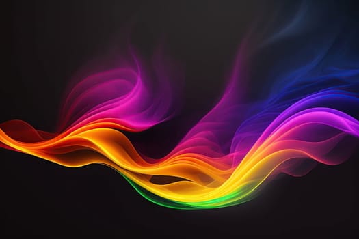 Abstract colorful ink and smoke waves