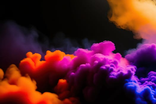 Abstract colorful ink and smoke waves