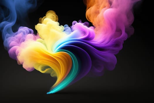 Abstract colorful ink and smoke waves