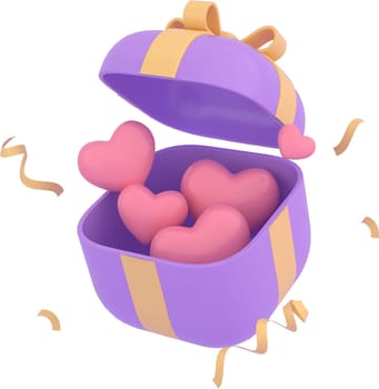 access element for Valentine's Day and Mother's Day greeting card, 3D rendering of celebrations on special days.