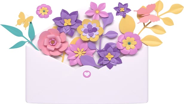 access element for Valentine's Day and Mother's Day greeting card, 3D rendering of celebrations on special days.