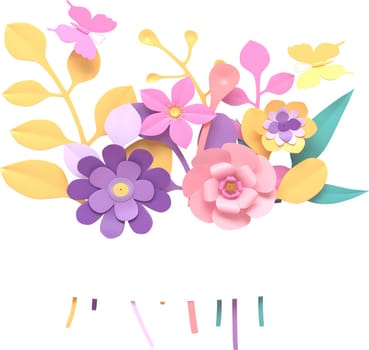 access element for Valentine's Day and Mother's Day greeting card, 3D rendering of celebrations on special days.