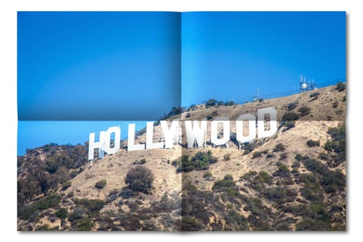 Creative picture of Hollywood sign in Los Angeles - landmark photo image