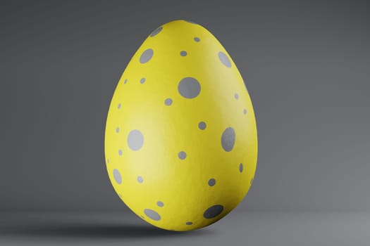 Painted Easter egg in trendy colors 2021 Illuminating and Ultimate gray, 3D render