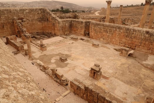 Well preserved church of Saints Cosmas and Damianus at the ancient site of Gerasa, Jerash, Jordan 2021