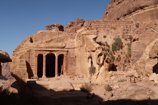 The Garden Temple in the ancient nabataean city of Petra, Jordan 2021