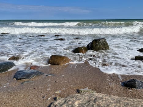 Ostseestrand near Schoenhagen is a tranquil beach,with sand and pebbles. Ostseestrand near Schoenhagen is a tranquil bathing beach with sand and pebbles.