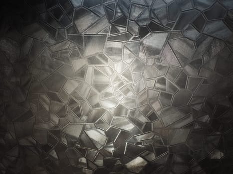 abstract image of corrugated glass on a light and dark background with reflections of light.
