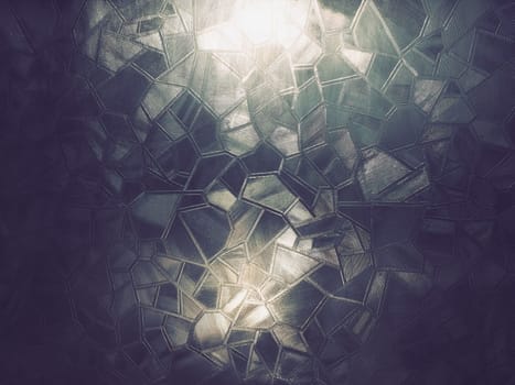 corrugated glass. Abstract pattern on a window or glass surface. Reflection and refraction of light. Protective opaque film glued to the glass.