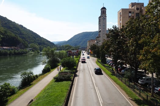 Zvornik, Bosnia and Herzegovina, 1 October 2022, Main road M19 in BiH connects the border crossing GP Sepak with Serbia and Sarajevo, via Zvornik, Vlasenica, Han Pijeska Sokoca and Pala highway.