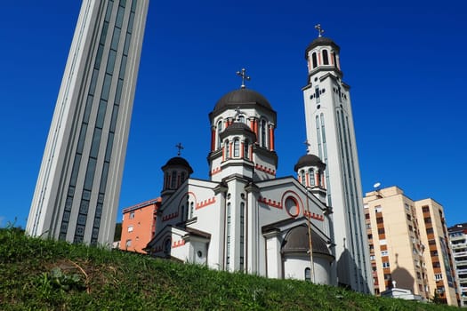 Zvornik, Bosnia and Herzegovina, 1 October 2022 The Cathedral of the Nativity of the Blessed Virgin Mary in Zvornik of the Eparchy of Zvornik-Tuzla is the main and largest Orthodox church in Zvornik.